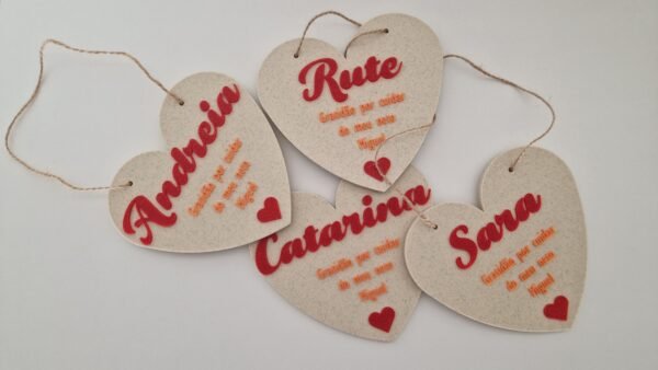 Placa em Coração com Mensagem