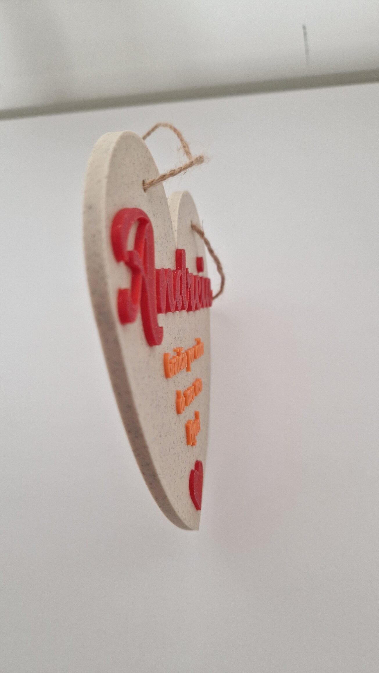 Placa em Coração com Mensagem